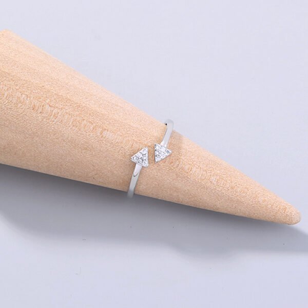 Triangle Sparkly Zircon Adjustable Ring - Image 3