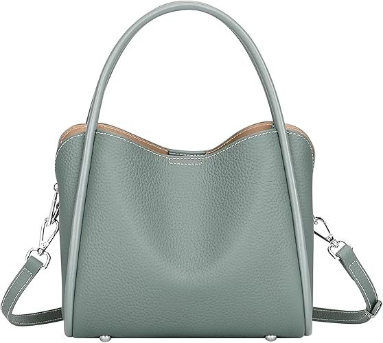 Over Earth Genuine Leather Satchel Handbags for Women Small Top Handle Crossbody Bag with Two Straps