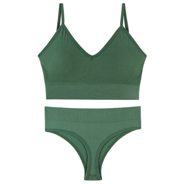 Women's Underwear Small Chest Push-up Thin Wireless Large Size Sports Sling Vest French Triangle Cup Bra Set - Image 7