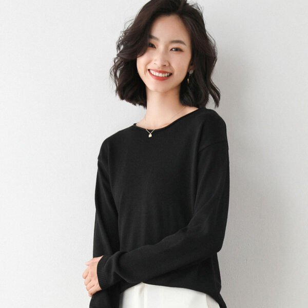 Autumn And Winter New Short Sweater Women Low Round Neck - Image 8