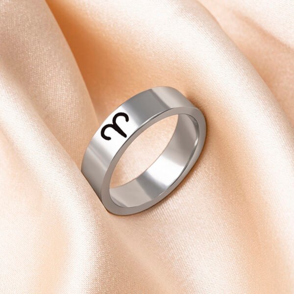 12 Constellation Horoscope Stainless Steel Ring - Image 8