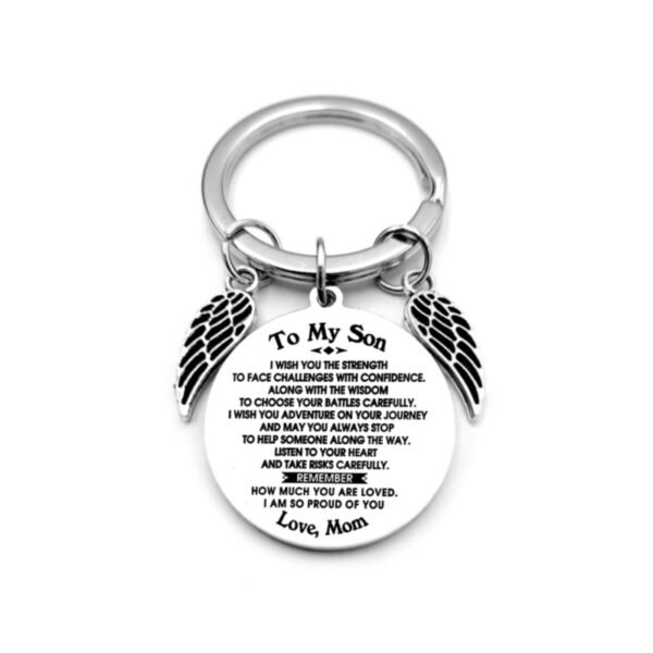 Angel Wings Heart To My Son Inspirational Keychain - Image 10
