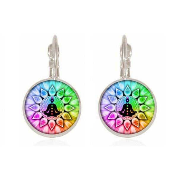 Yoga Chakra Mandala Glass Necklace Hinduism Buddhism Zen Jewelry - Image 7