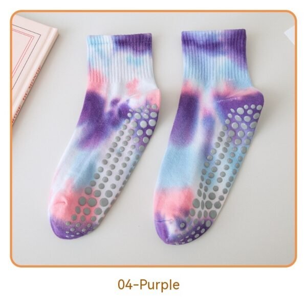 Yoga Socks Women Tie-dyed Non-slip Short Cotton - Image 6