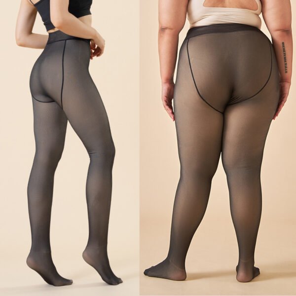 Autumn And Winter Transparent Oversized Leggings Fleece-lined Women - Image 3