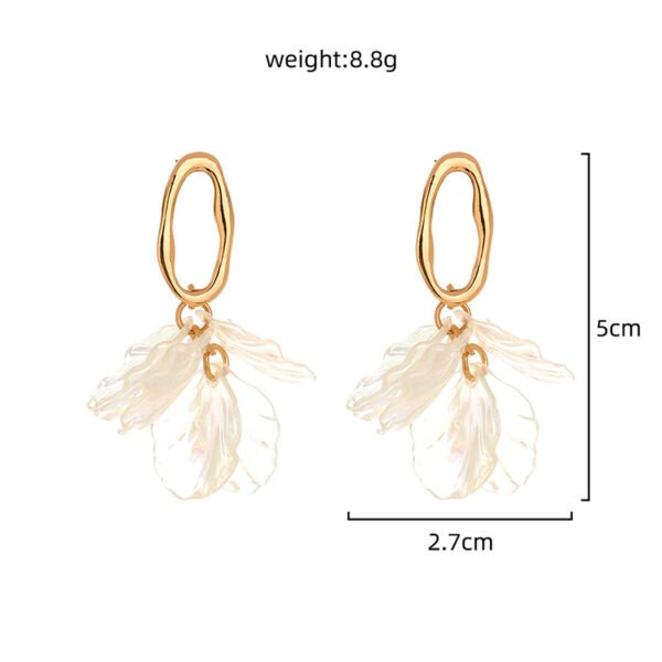 Abnormity Oval earring with colorful transparent petals - Image 4