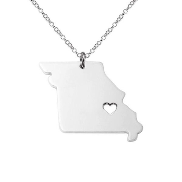 United States Of America Missouri State Map Stainless Steel Necklace - Image 2