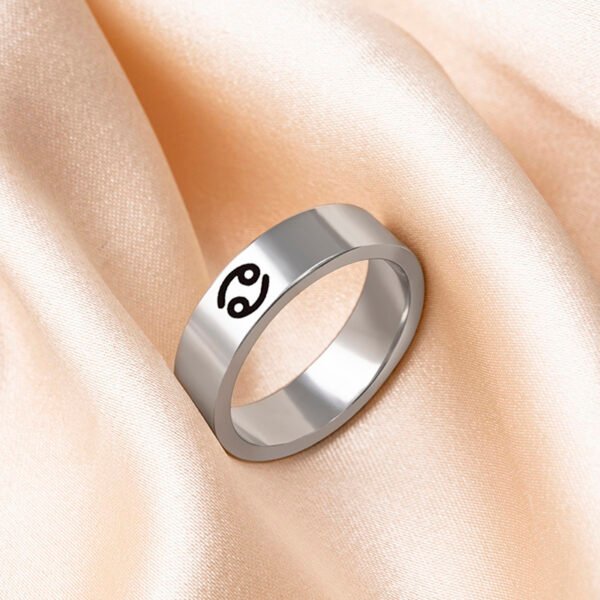 12 Constellation Horoscope Stainless Steel Ring - Image 9