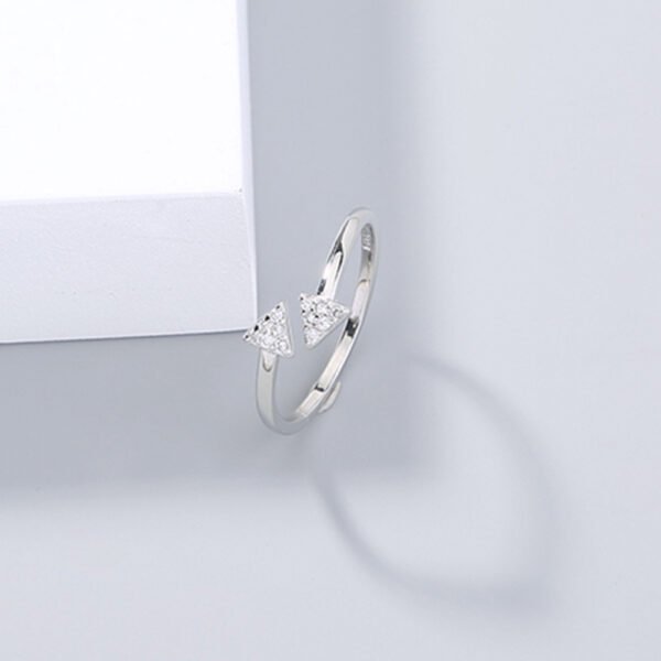Triangle Sparkly Zircon Adjustable Ring - Image 2
