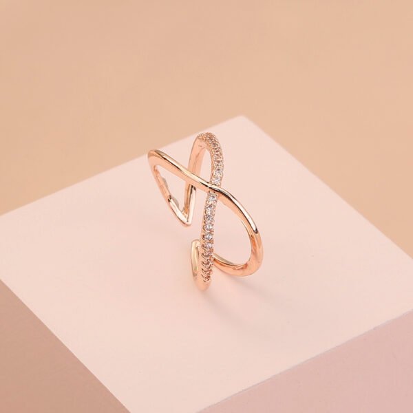 Zircon Cross Brass Ring Adjustable - Image 5