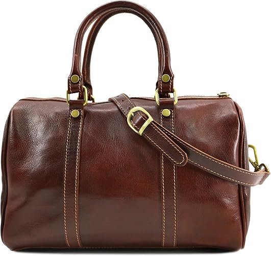 Floto Boston Bag Leather Women's Handbag w/Crossbody Strap