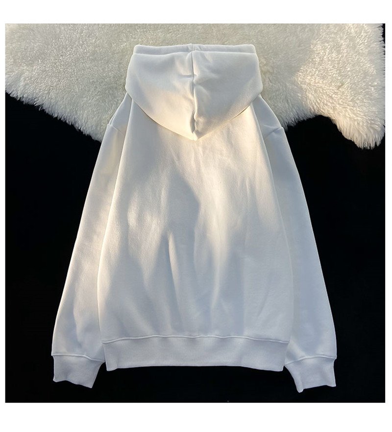 American Hiphop Bear Hoodie Women's Autumn And Winter Korean Style Loose High Street Oversize Retro Bf Preppy Style Top - Image 10