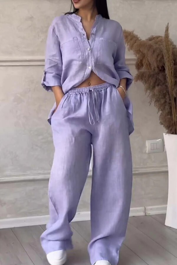 Women's Wide-leg Pants Lace-up Two-piece Suit - Image 10