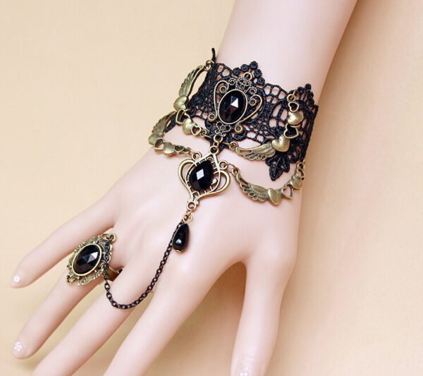 Vintage Black Lace Bracelet - Image 2