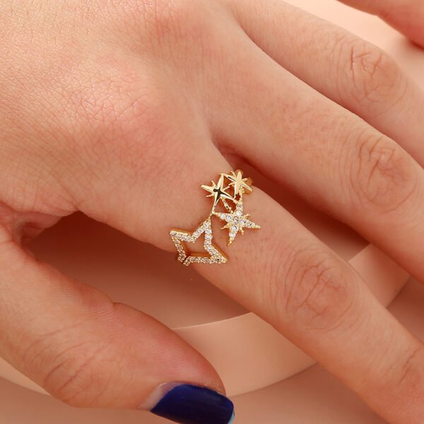 A Niche diamond-encrusted Pentagram ring, a delicate, star-studded opening ring