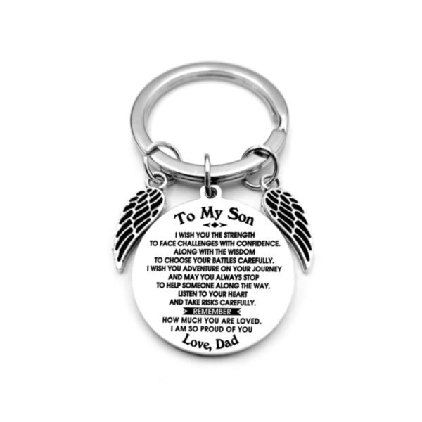 Angel Wings Heart To My Son Inspirational Keychain - Image 9