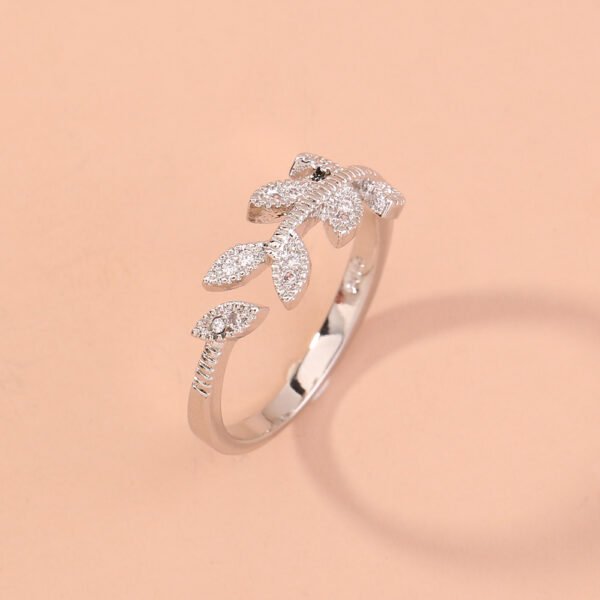 Zircon Tree Branch Adjustable Brass Ring - Image 5