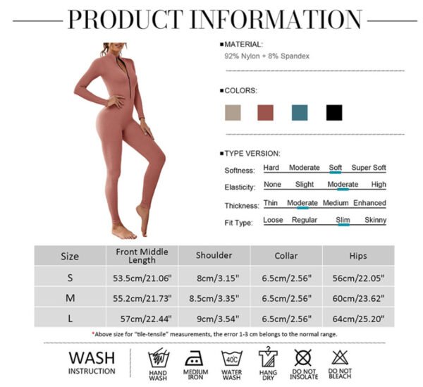 Zipper Thread Yoga Bodysuit Seamless Yoga Clothes - Image 10