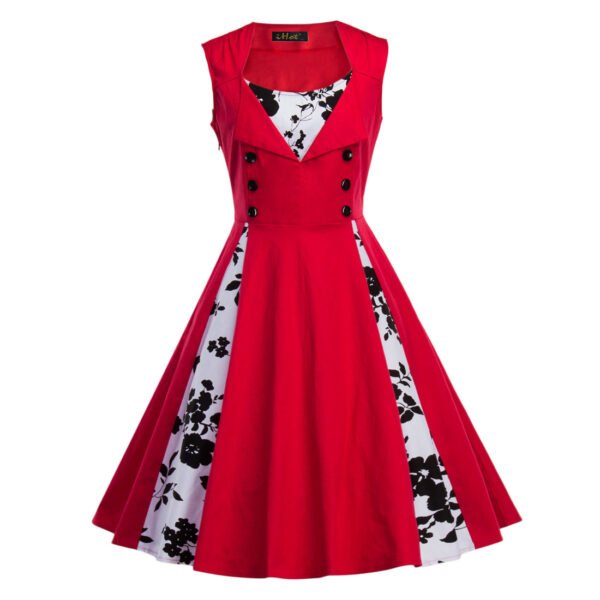 Women's Waist-tight Large Swing Hepburn Style Elegant Retro Dress - Image 3