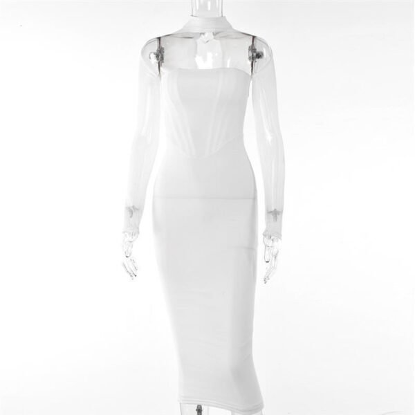 Hollow Out Voile Long Dress - Image 3