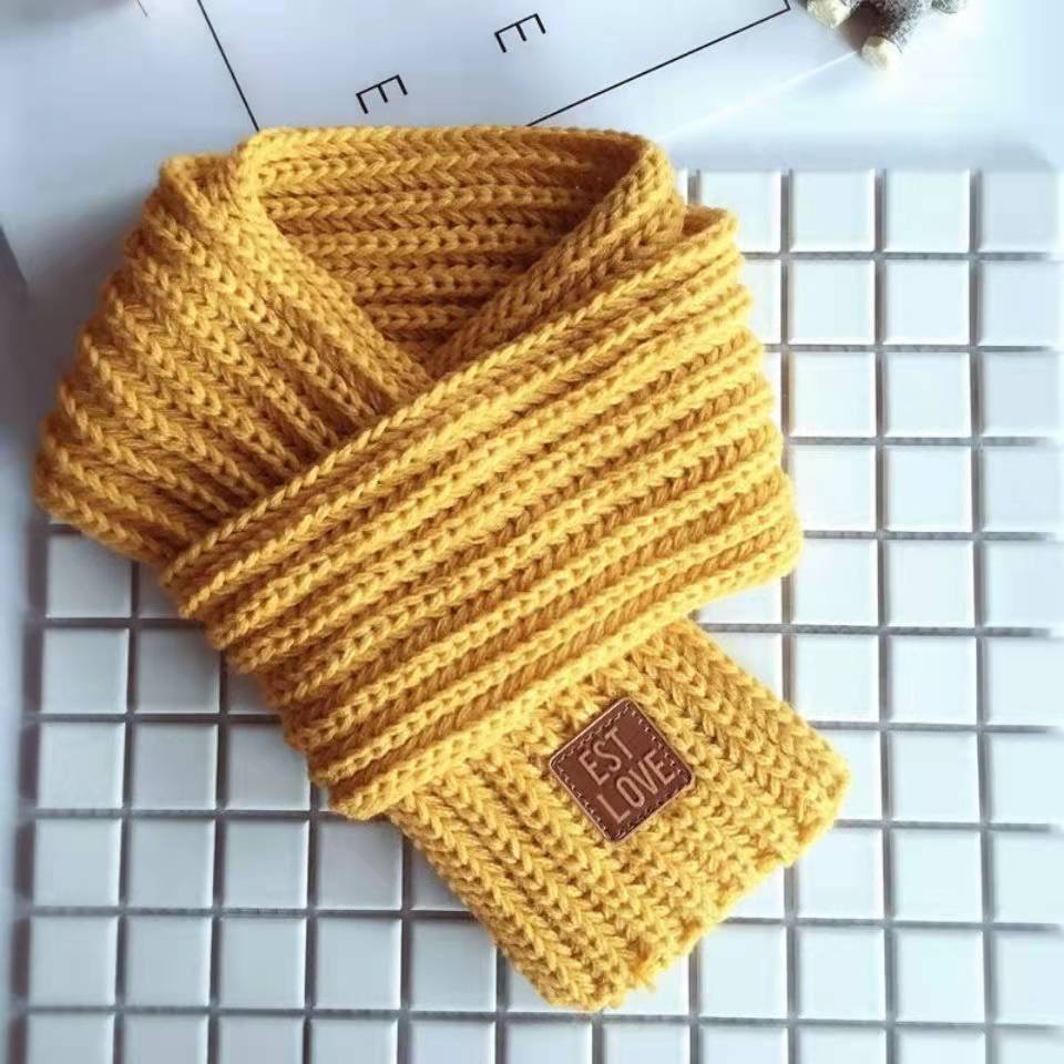 Autumn And Winter Solid Color Knitted Children's Warm Scarf - Image 5