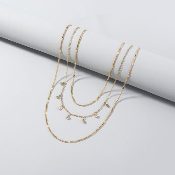 Unusual multi-layer necklace with micro-zircon necklace - Image 2