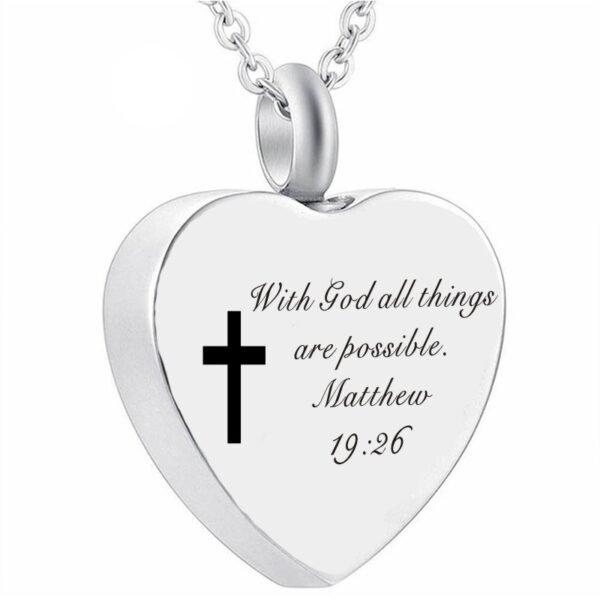 Bible Verse Stainless Steel Heart Perfume Box Necklace - Image 8