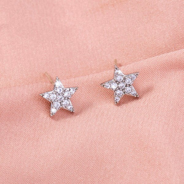Tiny star-studded Zircon earrings accessories for women - Image 2