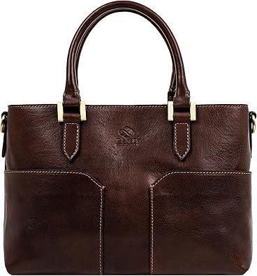 Time Resistance Full-Grain Leather Purse for Women - Leather Handbag - Top Handle Bag - Tote Bag