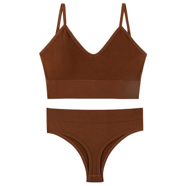 Women's Underwear Small Chest Push-up Thin Wireless Large Size Sports Sling Vest French Triangle Cup Bra Set - Image 5