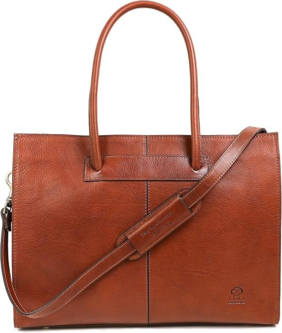 Time Resistance Leather Handbag - Top Handle Bag - Full-Grain Leather Tote Bag - Purse for Women