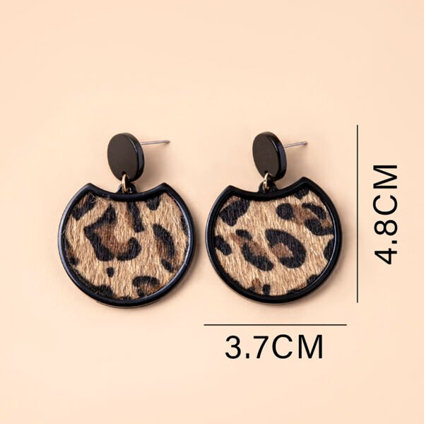 Vintage Geometric Leopard Skin Acrylic Statement Earrings For Women - Image 8