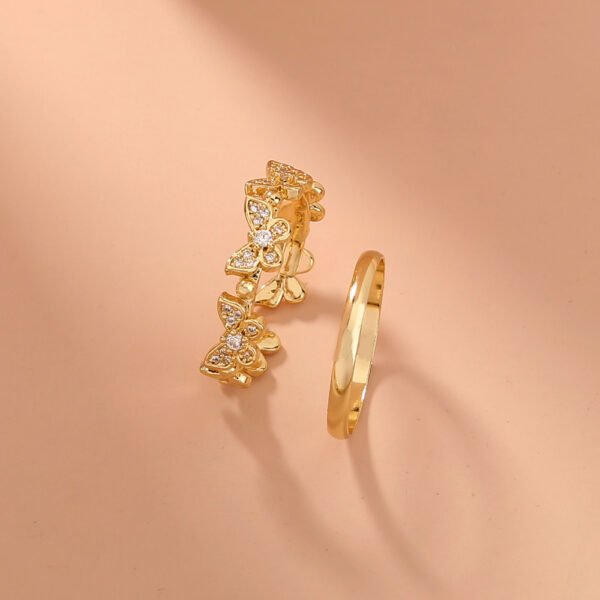 Butterfly Zircon Adjustable Brass Ring - Image 2