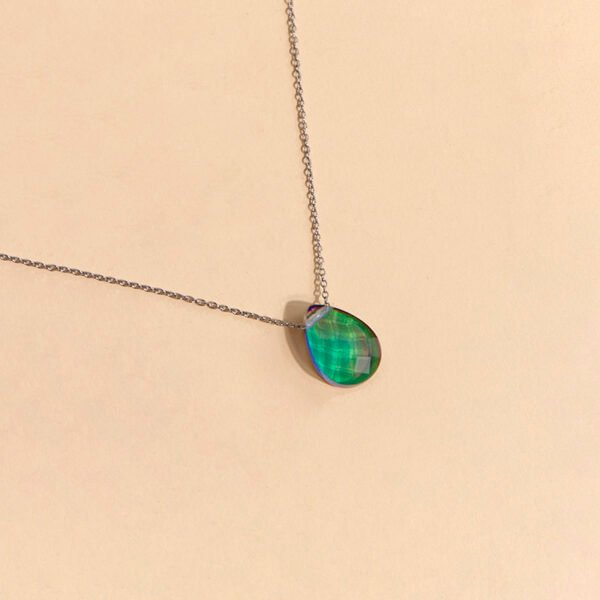 Mood Necklace Color Change Emotion Feeling Temperature Control Water Drop Tears Pendant Stainless Steel Chain Necklaces - Image 5