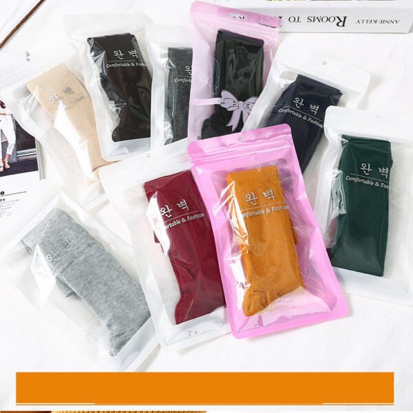 Women's Thin Solid Color Retro Long Socks - Image 6