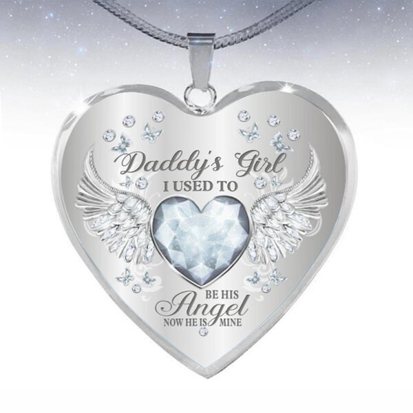 12 Colors Birthstone Angel Wings Heart Pendant Epoxy Necklace - Image 6