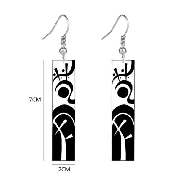 Anime Tokyo Revengers Earrings Jewelry Vintage Tattoo Runes Rectangle Acrylic Pendant Dangle Earrings - Image 7