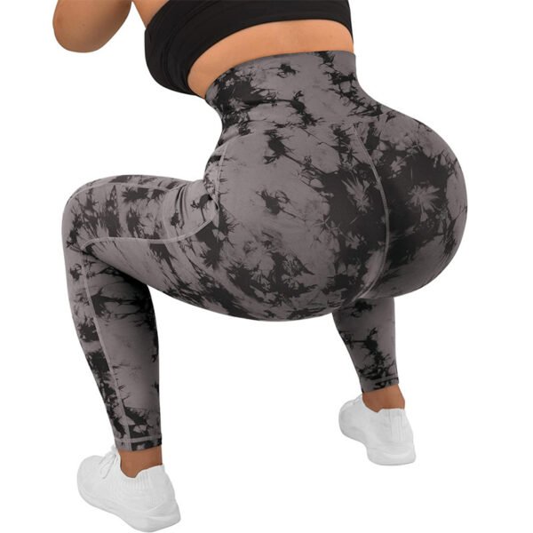 Women's Yoga Sports Patchwork Pocket Tie-dye Leggings - Image 9