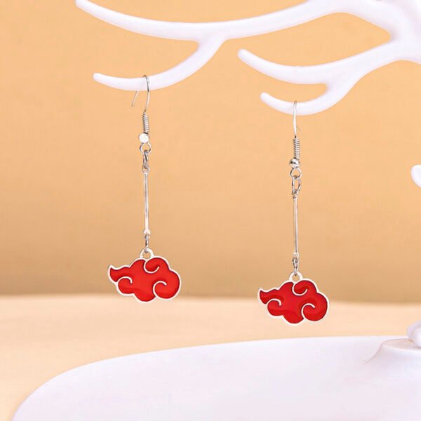 Cosplay Red Cloud Pendant Drop Earrings - Image 4