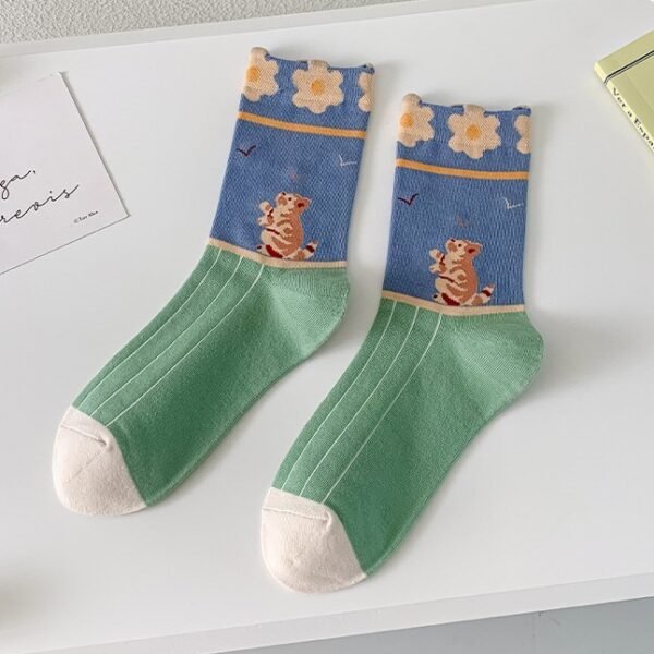Autumn And Winter Models Of Cute Girls Bubble Mouth Cotton Thigh-high Socks - Image 6
