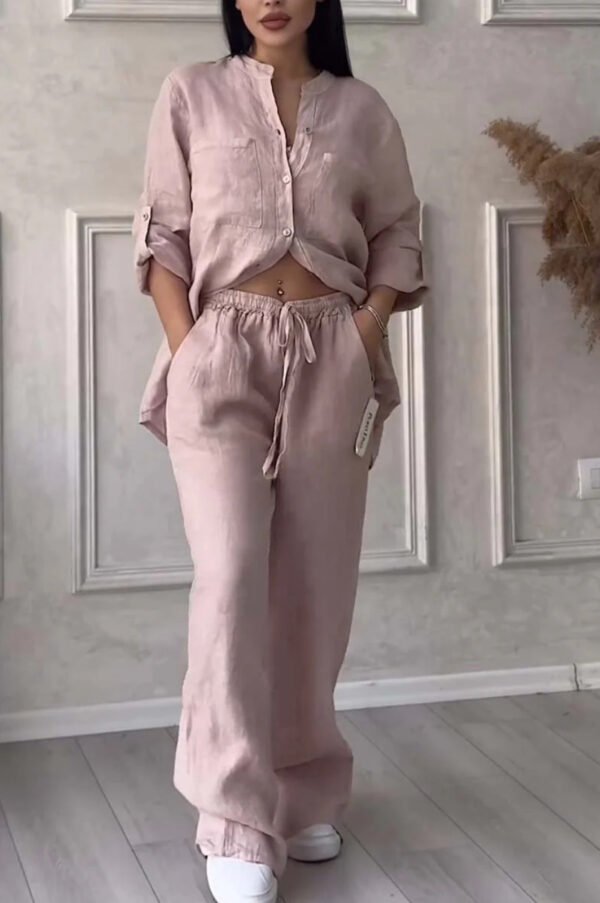Women's Wide-leg Pants Lace-up Two-piece Suit - Image 9