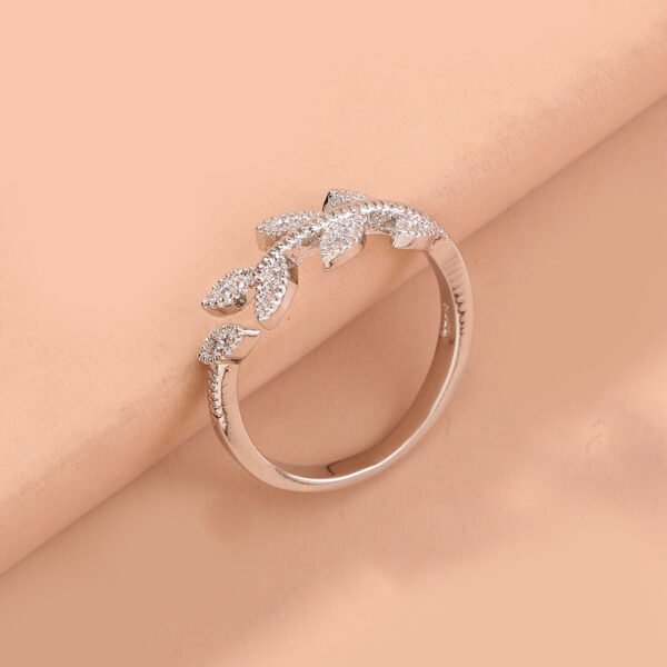 Zircon Tree Branch Adjustable Brass Ring - Image 3