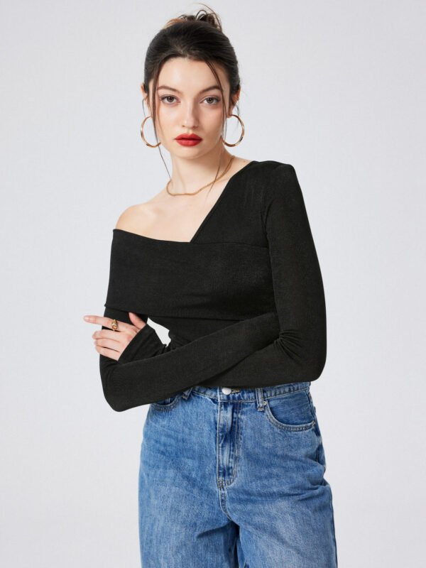 2023 Women's Sexy Slim -body Exposed Long -sleeved Long -sleeved Cross Wrap V -neck Tattoo Knitted Jacket - Image 10