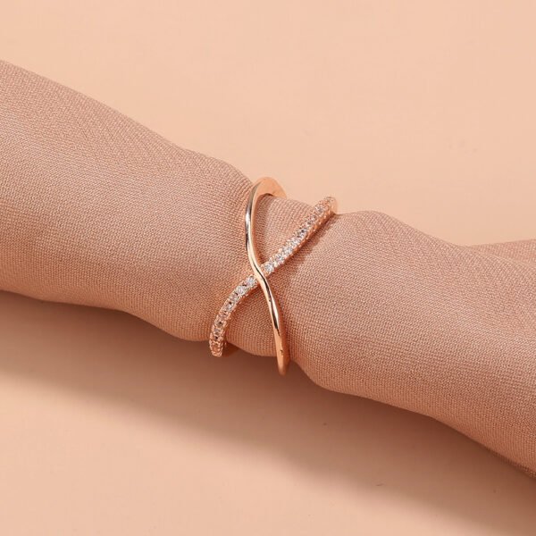Zircon Cross Brass Ring Adjustable - Image 2