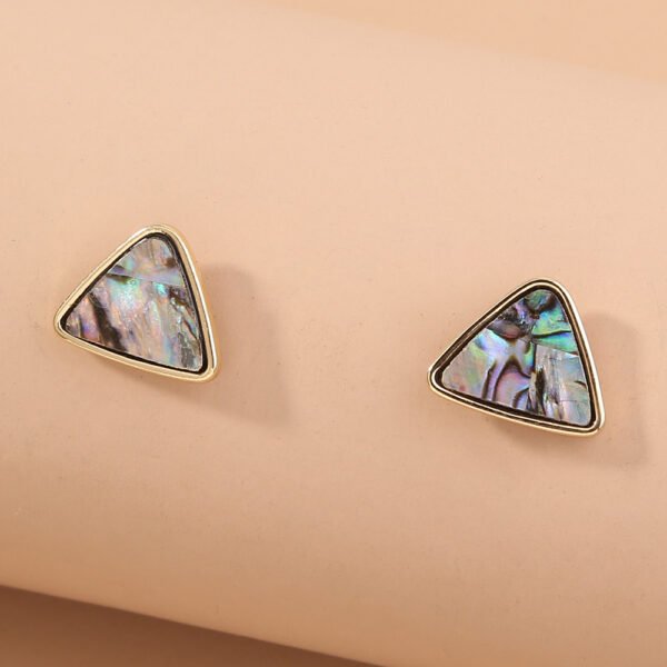 Triangular Natural Color Abalone Shell Stud - Image 2