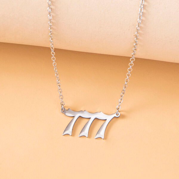 Lucky Number 777 Stainless Steel Pendant Necklace - Image 4