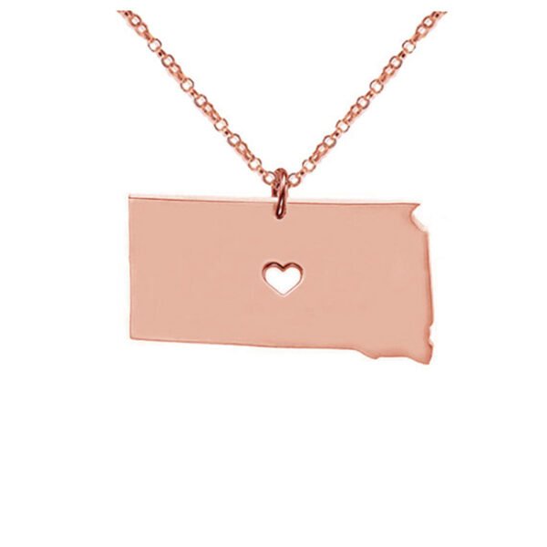 United States South Dakota State Map Stainless Steel Necklace - Image 2