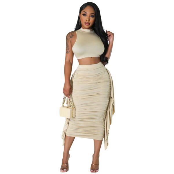 Women's Tight Tassel Sleeveless Two-piece Suit - Image 6