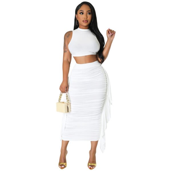 Women's Tight Tassel Sleeveless Two-piece Suit - Image 3