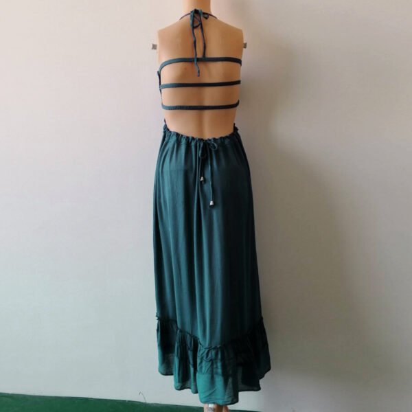 Backless Bohemian Beach Maxi Dress Cotton - Image 6